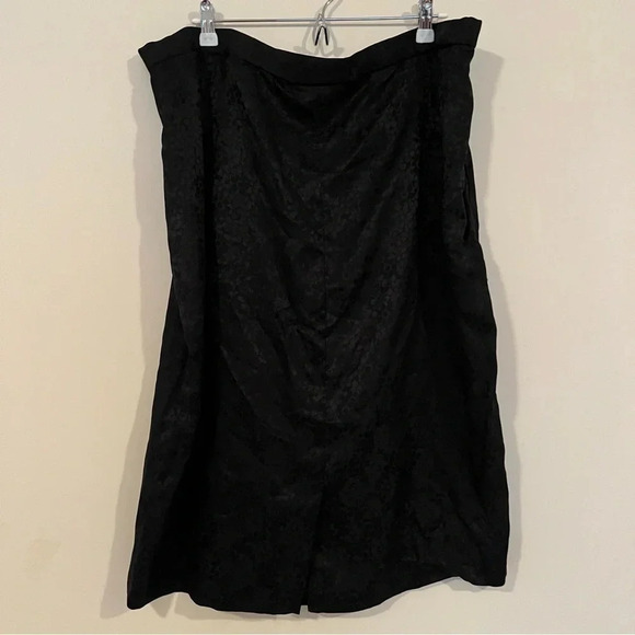 ☀️VTG ARGENTI 100% Silk Black Floral Midi Slip Skirt - Picture 4 of 6